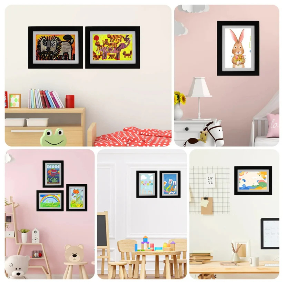 Top Value 4-Piece Kids Magnetic Art Frame Set