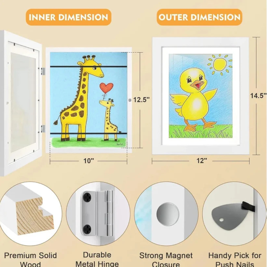 Top Value 4-Piece Kids Magnetic Art Frame Set